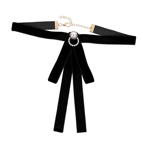 VANZACK 1 Stück Eleganter Bow Tie mit Kunstperlen für Kragenlose Hemden Vielseitig für Anlässe Wie Valentinstag Weihnachten Geburtstage von VANZACK