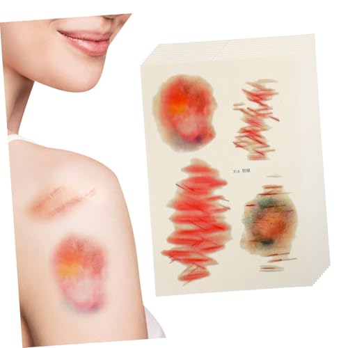VANZACK 10 Blatt Realistische Fake Wunden Sticker PVC Hautfreundlich für Halloween und Aprilscherz Kompakt Tragbar Lebensechte Schnitt Narbenaufkleber für Gesicht und Haut von VANZACK