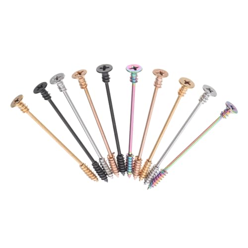 VANZACK 10 Stück Hypoallergene Bequeme Ohrstecker Lässiges Knochen Party Zubehör Schraube Für Ohrringe Und Anlässe Manschettenschmuck Alltagsschmuck Herren Ohrstecker Flache von VANZACK