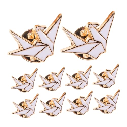 VANZACK 10 Stück Origami Broschen für Damen Leichte Metall Anstecknadeln mit Verspieltem Cartoon Design Vielseitige Kleidung Accessoires für Jacken Taschen und Festliche Anlässe von VANZACK
