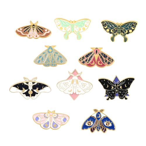 VANZACK 10 Stück Teiliges Insekt broschen Kreative Schmetterlings Motten anstecker Bunte Kleidung und Taschen Abzeichen Vielseitig für Party Hochzeit Business events Einfach zu Befestigen von VANZACK