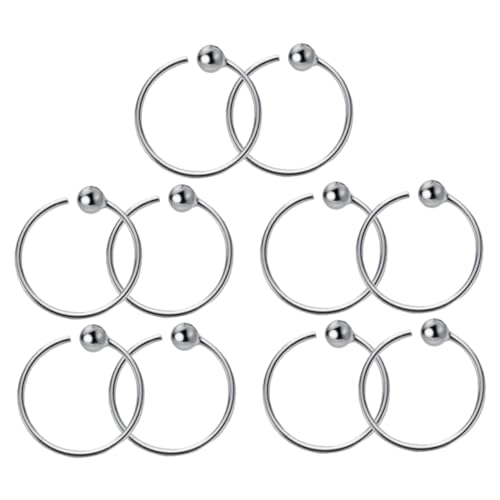 VANZACK 10 Stück Teiliges Kleine Creolen Ohrringe Runde Silber Ohrstecker Damen Modischer Piercing Schmuck Septum Tragus Geeignet Stilvolle Accessoires Alltag Reise von VANZACK