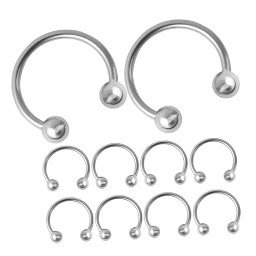 VANZACK 10 Stück Teiliges Metall Horseshoe Circular Hoop Ringe Außendurchmesser C Förmige Baseball und Duckbill Hut Accessoires Vielseitige Kopfhautpiercing Schmuck für Trendbewusste von VANZACK