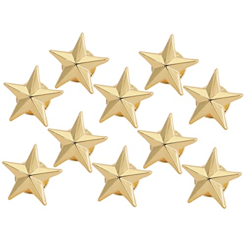VANZACK 10 Stück Teiliges Metallstern Abzeichen Fünfzackiger Anstecker Langlebige Modebrosche für Kleidung Rucksack Jacke für Unabhängigkeitstag und Alltagsmode von VANZACK