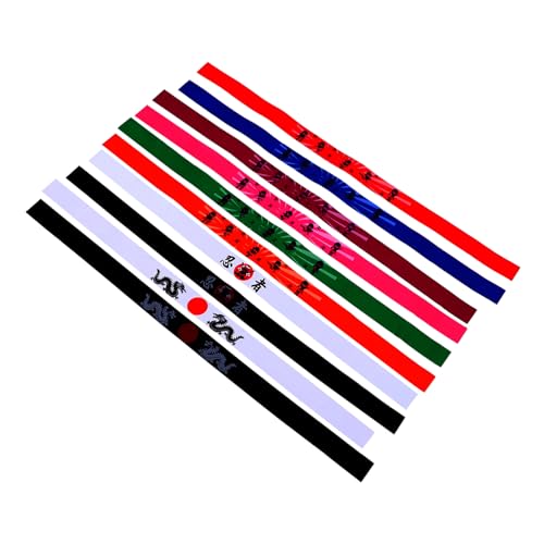 VANZACK 10 Stück Teiliges Ninja-kopfband Leichte Atmungsaktive Japanische Karate-stirnbänder für Geburtstagsfeiern Rollenspiele und Ninja Karate-mottopartys von VANZACK