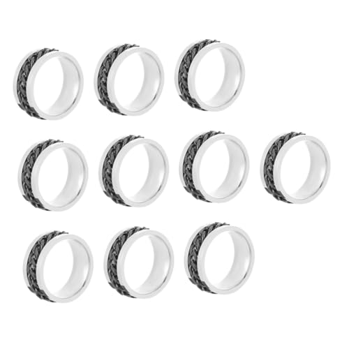 VANZACK 10 Stück Teiliges Titanstahl drehring Edelstahl ring mit Flaschenöffner funktion Modischer Langlebiger Herren Schmuckring Komfortabel und Vielseitig für Alltag und Geschenke von VANZACK