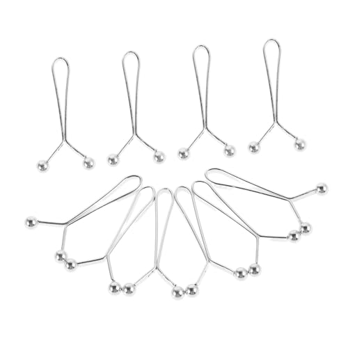 VANZACK 10stücke Damen Hijab Clips Multifunktionale Förmige Schalnadeln Für Kopftücher Elegante Haarfixierung Stabiler Halt Silberfarbene Metallclips Für Täglichen Gebrauch von VANZACK