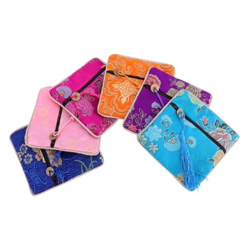 VANZACK 12 Stück Teiliges Damen Münzgeldbeutel Chinesischer Stil Kleine Geldbörse mit Reißverschluss Große Kapazität für Karten Münzen und Bargeld Modisches von VANZACK