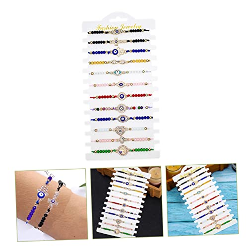 VANZACK 12 Stück Teiliges Verstellbares Armband mit Bösem Auge Türkisches Perlen Schmuckstück Handgefertigter Schutz Amulett Schmuck für Damen und Herren Glücksbringer für Alltag und von VANZACK