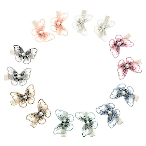 VANZACK 14stücke Schmetterlingsclip Und Schmetterlingshaarnadeln Aus Strapazierfähigem Material Für Alltag Und Party Mit Perlen Und Schmetterlingsdesign Frauen Kopfschmuck Für Jeden Anlass von VANZACK