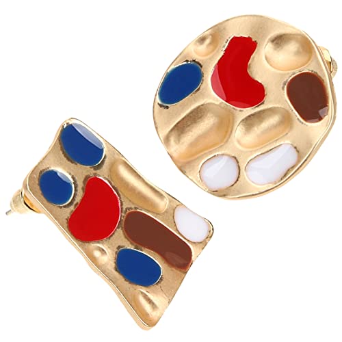 VANZACK Asymmetrische Ohrringe Palettenform Für Frauen Lustige Farbmalerei Ohrringe Für Lehrerinnen Stilvolle Schmuckstücke Für von VANZACK