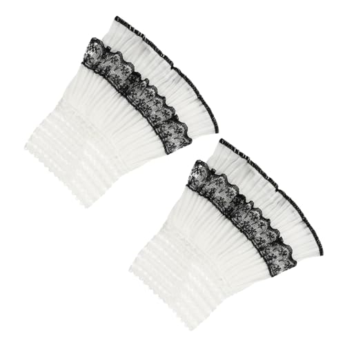 VANZACK Spitzenmanschetten Für Damen Abnehmbar Und Verstellbar Dekorative Handgelenkmanschetten Aus Chiffonspitze Atmungsaktiv Und Geeignet Als Brautkleid-accessoire Für Themenfotos von VANZACK