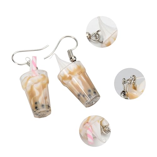 VANZACK 1Paar Eiscreme Ohrhänger für Frauen Lustige Baumelnde Ohrringe im Kreativen Eisbecher Design für Partys Festivals Leicht Langlebig Farbenfroh Perfektes Accessoire von VANZACK