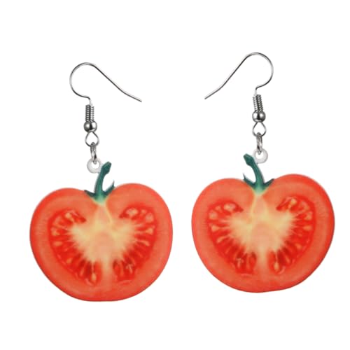 VANZACK 1Paar Kreative Fruchtförmige Ohrringe für Frauen Tomaten Dangler Stilvoller Ohrschmuck für Partys oder Langlebig von VANZACK