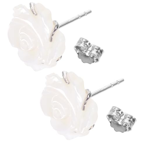 VANZACK Rosenohrstecker 925 Sterling Silber mit Blumenmotiv Handgefertigte Ohrstecker für Damen Eleganter Blumenschmuck Leicht und Widerstandsfähig für Alltag von VANZACK