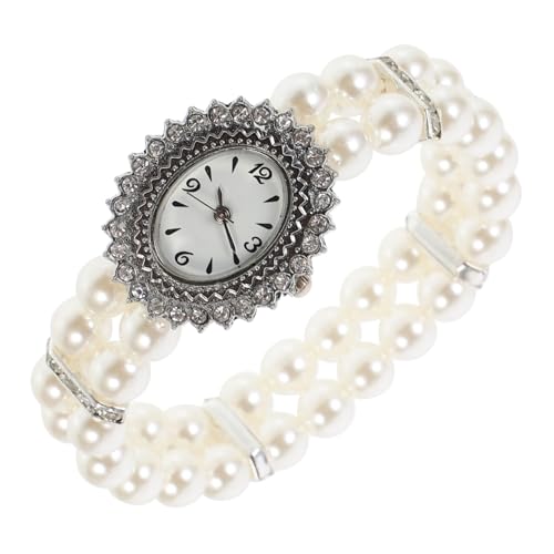 VANZACK Perlendesign Armbanduhr Für Damen Legierungsmaterial Zwei Reihen Kunstperlen Elegante Casual Uhr Präzise Mechanik Schönes Geschenk Für Frauen von VANZACK
