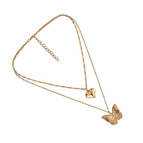 VANZACK 1Stück Mehrlagige Herz Halskette für Damen Clavicle Chain Hochwertigem Schmuck Accessoire für Besondere Anlässe von VANZACK