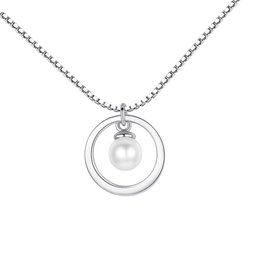VANZACK 1Stück Perlenanhänger Halskette für Frauen Silberkette Vielseitige Clavicle Kette Modischer Schmuck für Besondere Anlässe Geschenkidee für Freunde von VANZACK