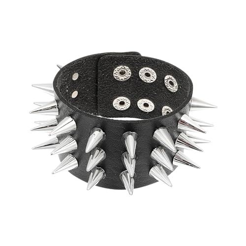 VANZACK 1Stück Personalisierbares Punk Themen Armband mit Nieten Imitations Rindsmaterial Einzigartiges Design für Damen Herren für Kreative Outfits von VANZACK