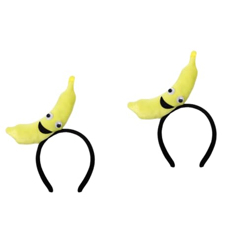 VANZACK 2 Gelbe Bananen-party-haarbänder, Performance-kopfbedeckungen für Kinder Und Erwachsene, Lustige Haar-accessoires für Festivals Und Feiern von VANZACK