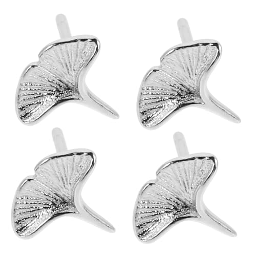 VANZACK 2 Paar Ginkgo Blatt Ohrringe Aus 925 Stück Silber Geometrische Blumenohrringe Langlebige Ohrstecker Für Empfindliche Ohren Herbstaccessoire Für Frauen von VANZACK