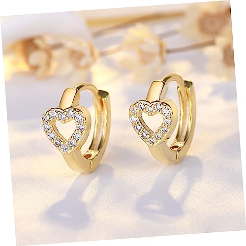 VANZACK 2 Paare Kleine Herz Creolen Ohrhänger aus Kupfer Leichte Stilvolle Hoop Ohrringe für Teenager und Frauen Modischer Schmuck in Gold und Weißgoldoptik Sicherer Verschluss Langlebig von VANZACK