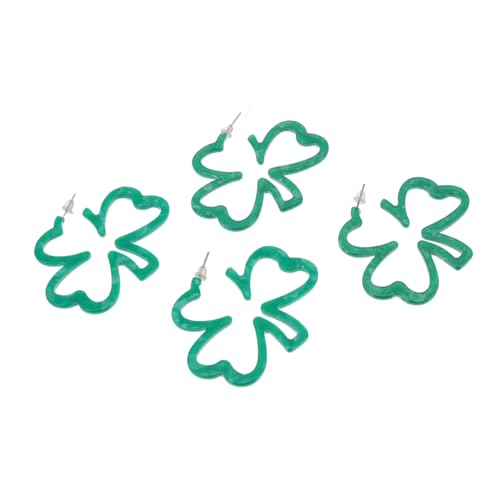 VANZACK 2 Paare Mädchen Ohrstecker Kleeblatt Schmuck für Patrick's Day Hellgrün Ohrringe für Festivals und Besondere Anlässe von VANZACK