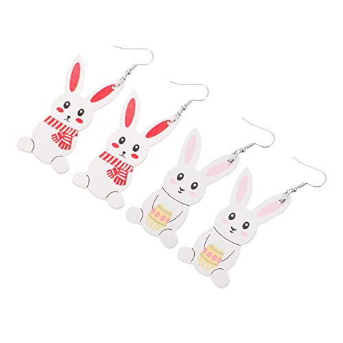 VANZACK 2 Paare Osterhasen Ohrringe Damen Bunny Ohrhänger Modisch Leicht Elegant Festlich Schmuckaccessoire für Frauen und Mädchen zu Ostern von VANZACK
