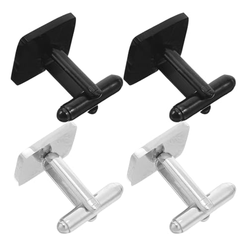 VANZACK 2 Paare Quadratische Französische Manschettenknöpfe für Herren Flache Design Accessoires für Hochzeiten Geschäftsformate Besondere Anlässe von VANZACK