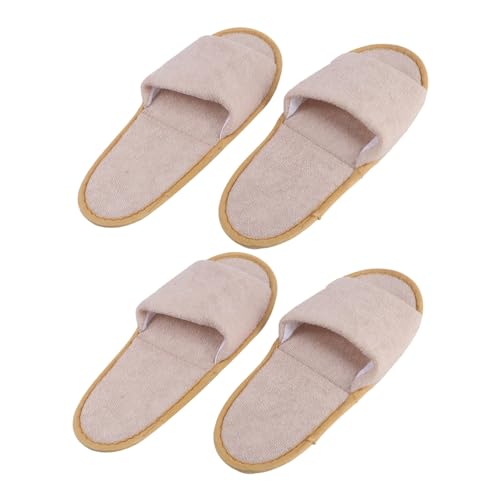 VANZACK 2 Paare Reise Hausschuhe Unisex Faltbar Leicht Rutschfest Hotel Gäste Slipper Gelb Universalgröße von VANZACK