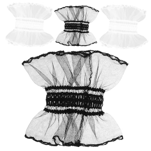 VANZACK 2 Paare Spitzenärmel Partyhandschuhe Handgelenksmanschetten Für Ärmel Brautball Sonnenbrillen Für Damen Spitzengelenksmanschetten Frauen Kurze Spitzenhandschuhe Rave-handschuhe Arm von VANZACK