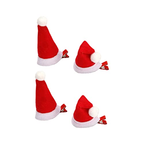 VANZACK 2 Paare Weihnachtsmütze Haarspangen Erwachsene Haarschmuck Festliche Haarklammern Weihnachtsdekoration für Mädchen und Damen von VANZACK