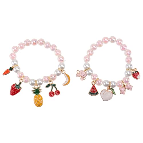 VANZACK 2stücke Perlenarmband Für Junge Mädchen Schönes Mädchen-armband Kinderarmband Aus Imitationsperlen Armbandkette Für Junge Perlenarmbandkette Für von VANZACK