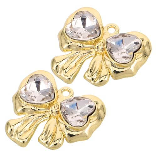 VANZACK 2 STÜCK Herzanhänger mit Schleife Valentinstag Charm Anhänger für DIY Halskette Armband Ohrringe Schmuckherstellung Zubehör Romantisches Design für Frauen Teens von VANZACK