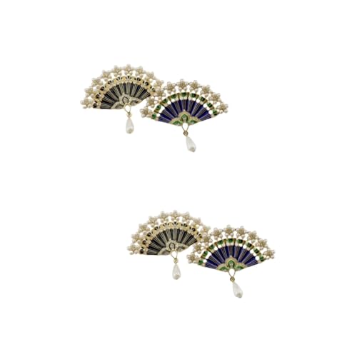 VANZACK 2 Sätze Chinesische Fächer Brosche Pin Klassische Rhinestone Inlaid Fan Brosche Chinesische Fächer Kleidungszubehör Für Frauen 2 Stücke * 2 von VANZACK