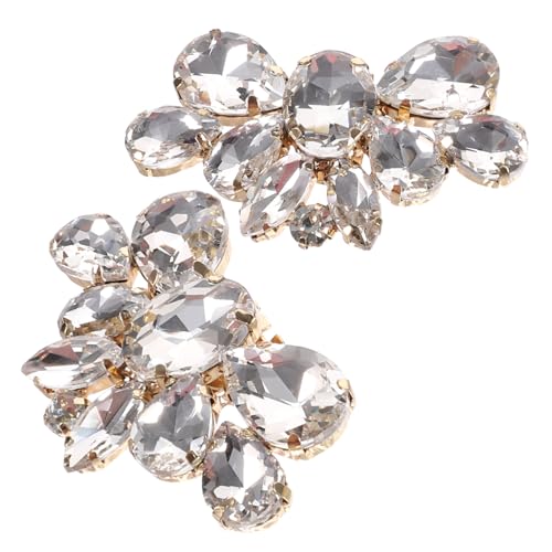 VANZACK 2 Stck Abnehmbare Hochzeitsschuhclips mit Funkelndem Kristalldekor Schuhschmuck Dekoration Wiederverwendbare Einfache Anbringung Geeignet für Damen Hochzeitsschuhe von VANZACK