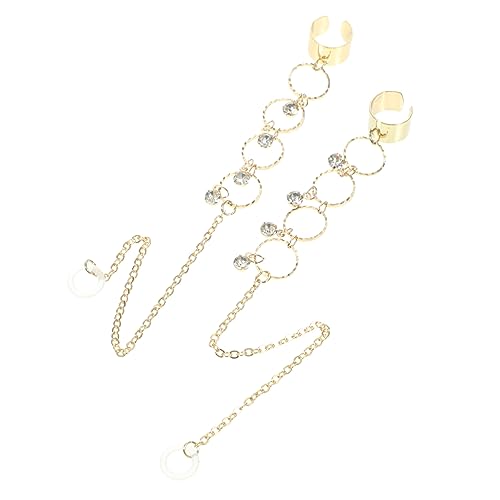 VANZACK 2 Stck Metallringe Ohrclip Ohrstecker mit Strassbesatz Kabellose Ohrclip Halter Teiliges Leicht Langlebig Modisch für Party Alltag und von VANZACK