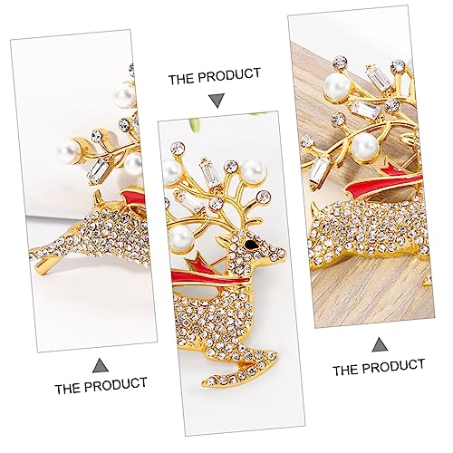 VANZACK 2 Stck. Weihnachtsbrosche Elch Form Legierung Anstecknadel Glänzend Retro Design Für Kleidung Taschen Jacken Festliche Accessoires VANZACK 2 Stck. Weihnachtsbrosche Elch Form Legierung Anstecknadel Glänzend Retro Design Für Kleidung Taschen Jacken Festliche Accessoires von VANZACK