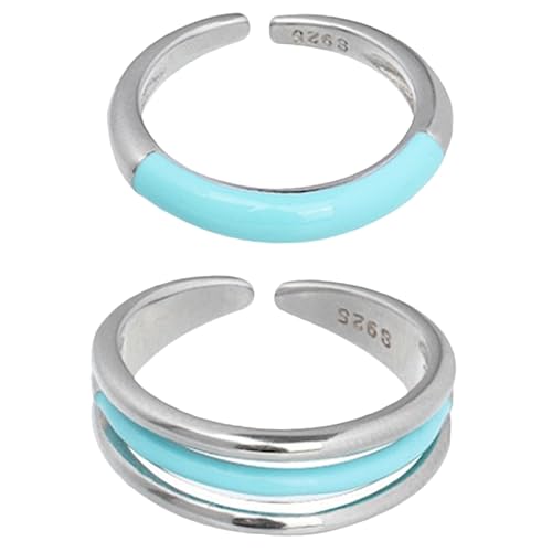 VANZACK 2stücke Verstellbare Ringe Für Frauen Offene Statement-ringe Einfache Damenringe Schmuck Ästhetisch Für Valentinstag Geburtstag Party von VANZACK