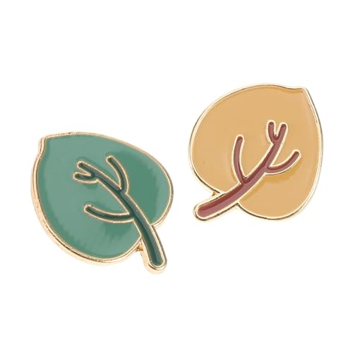 VANZACK 2 Stück Baumblatt Broschen Niedliche Anstecknadeln für Pullover Schals Anzüge Gelbes Design Modeaccessoires für Damen Herren von VANZACK