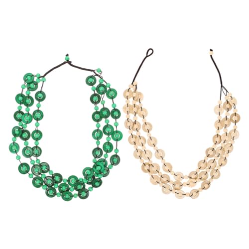 VANZACK 2 Stück Boho Mehrreihige Holzperlen Halskette für Damen Handgefertigte Kokosnuss Schalen Kette Rustikaler Leichter Ethno Schmuck Vielseitig für Alltag Party und Sommerstrand Look von VANZACK