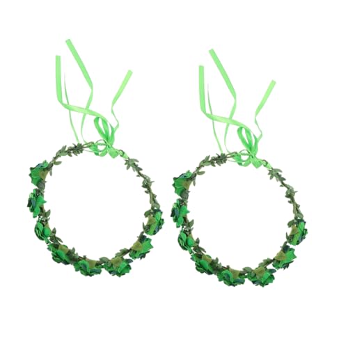 VANZACK 2 Stück Boho Stirnband Mit Blättern Stoff Blumenkranz Haargirlande Irisches Grünes Blumenkopfstück Für St Patricks Day Party Foto Requisiten VANZACK 2 Stück Boho Stirnband Mit Blättern Stoff Blumenkranz Haargirlande Irisches Grünes Blumenkopfstück Für St Patricks Day Party Foto Requisiten von VANZACK