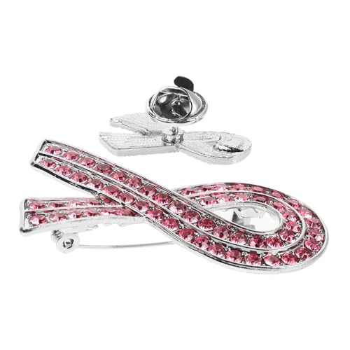 VANZACK 2 Stück Brustkrebs Awareness Brosche Langlebige Legierung Praktische Schleifen Pins zur Unterstützung Frauen Gesundheit Vielseitiger Anstecker für Kleidung Rucksack Mütze und von VANZACK