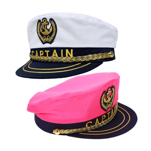 VANZACK 2stücke Cosplay Kapitänsmütze Verstellbare Matrosenhüte Für Partys Verschiedenen Farben Für Karneval Cosplay Und Themenveranstaltungen von VANZACK