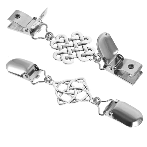 VANZACK 2 Stück Damen Cardigan Clips Metallstraffverschluss Pullover Clips Strickjacken Verschlussbrosche für Kleider Schals und Mäntel Modisch und Langlebig von VANZACK