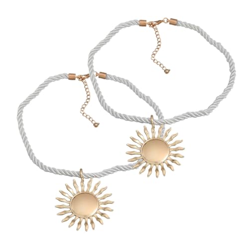 VANZACK 2 Stück Damen Halskette Sonnenanhänger aus Modischem Leichtem Legierungsmetall Zierliche Stilvolle Halsketten für Frauen Bequemes Tragen Stylisches Schmuck accessoire für Alltag von VANZACK