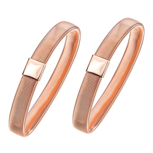 VANZACK 2 Stück Elastisches Armband Roségold Männer Armring für Hemden Langlebig und Praktisch Design für Modebewusste und Servicepersonal von VANZACK
