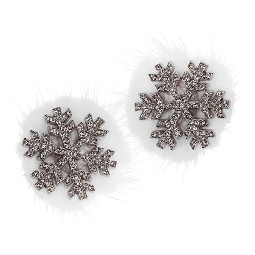 VANZACK 2 Stück Glitzernde Haarklammern für Frauen Plüsch Haaraccessoires für Weihnachten Festliche Haarnadeln zur Stilvollen Feiertagsbekleidung von VANZACK