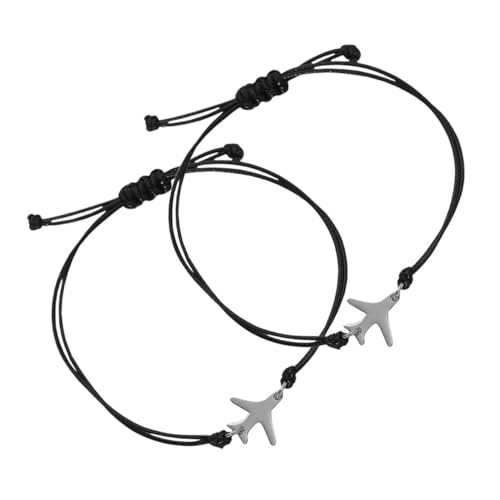 VANZACK 2stücke Flugzeug-anhänger Verstellbares Geflochtenes Armband Mit Handgelenkkette Für Frauen Und Männer Seilschmuck Für Reisen Freundschaftsarmband Mit Kordel Für Jeden Anlass von VANZACK