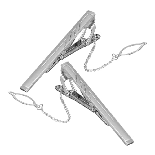VANZACK 2 Stück Herren Krawattenklammern Metall Eleganter Krawattenclip für Hochzeiten Geschäftsmeetings Besondere Anlässe Stilvolle Krawattennadel für Formelle Outfits von VANZACK